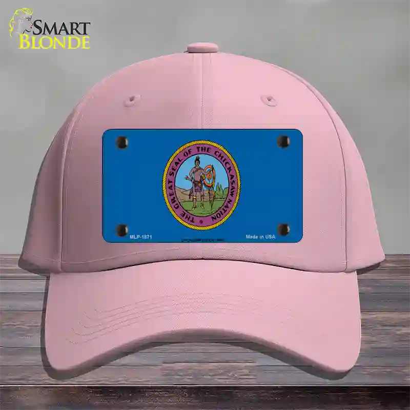 Chickasaw Nation Flag Novelty License Plate Hat Cotton / Pink