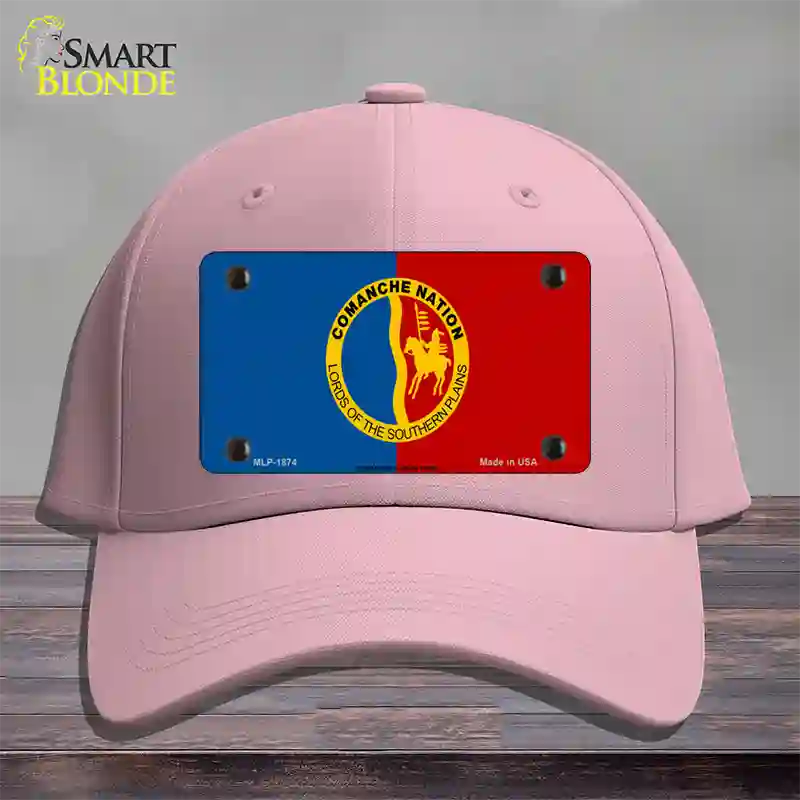 Comanche Nation Flag Novelty License Plate Hat Cotton / Pink