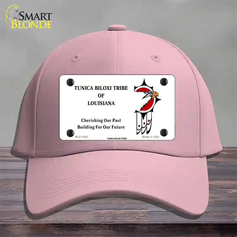 Tunica Biloxi Flag Novelty License Plate Hat Cotton / Pink