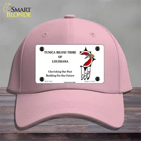 Tunica Biloxi Flag Novelty License Plate Hat Cotton / Pink