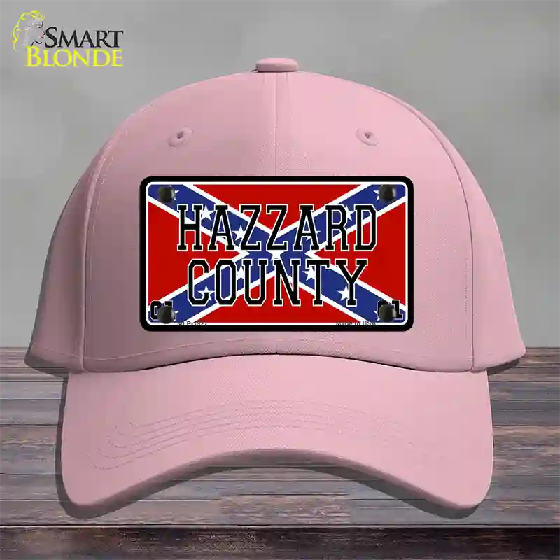 Hazard County Confederate Flag Novelty License Plate Hat Cotton / Pink