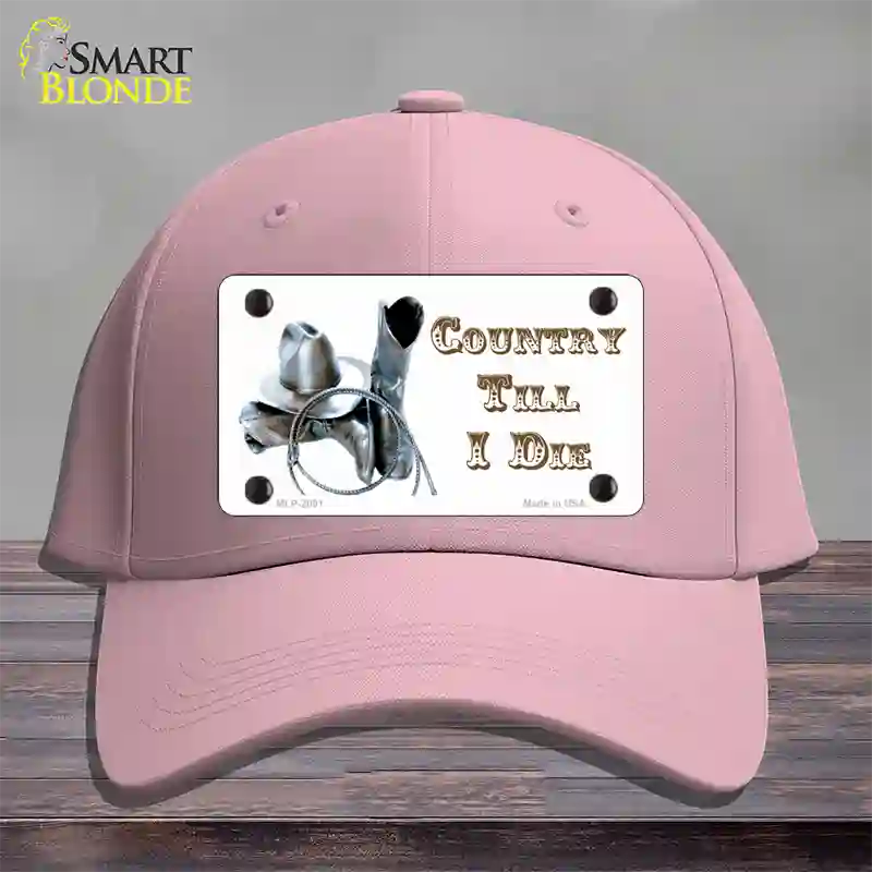 Country Till I Die Novelty License Plate Hat Cotton / Pink