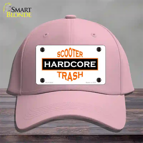 Hardcore Scooter Trash White Novelty License Plate Hat Cotton / Pink