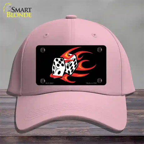 Red Hot Flaming Dice Novelty License Plate Hat Cotton / Pink