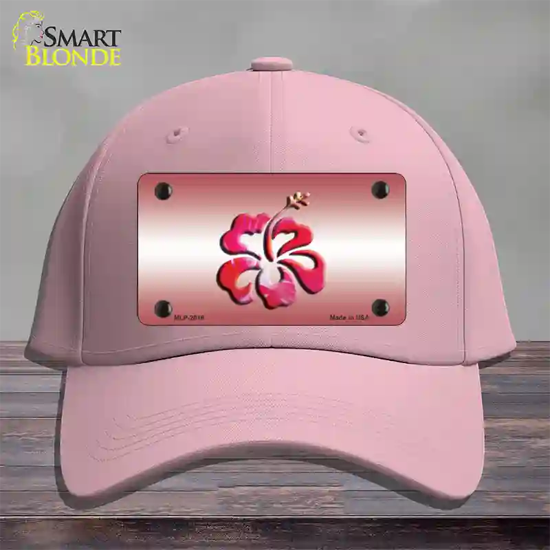 Hibiscus Flower Novelty License Plate Hat Cotton / Pink