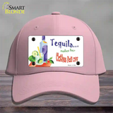 Tequila Makes Her Clothes Fall Off Novelty License Plate Hat Cotton / Pink