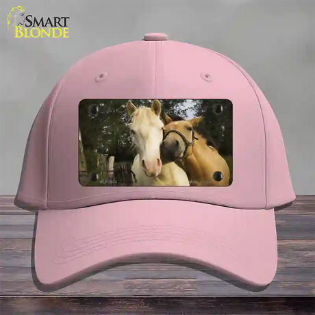 Horses Sweet On Each Other Novelty License Plate Hat Cotton / Pink