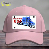 Trucking In The USA Novelty License Plate Hat Cotton / Pink