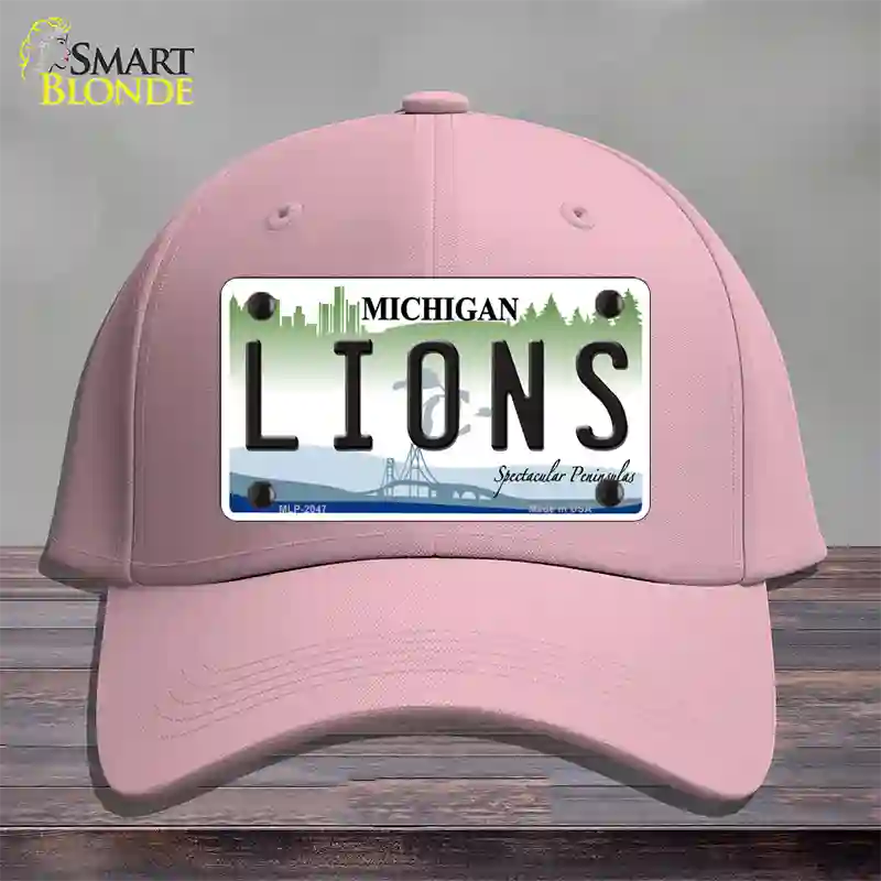 Lions Michigan State Novelty License Plate Hat Cotton / Pink