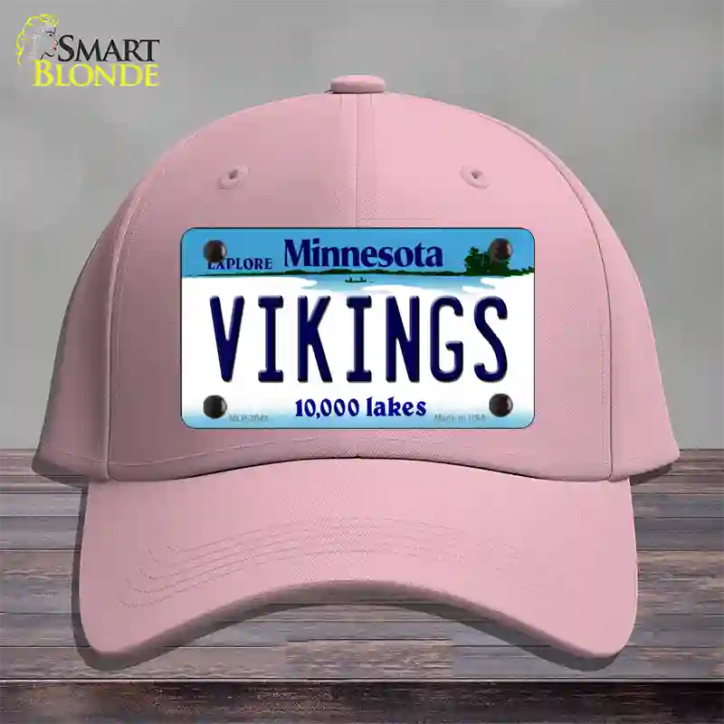 Vikings Minnesota State Novelty License Plate Hat Cotton / Pink