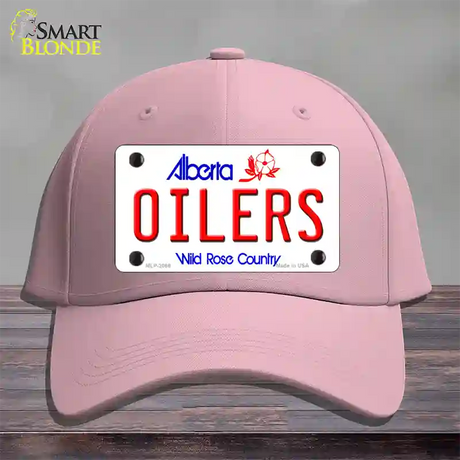 Oilers Alberta Canada Province Novelty License Plate Hat Cotton / Pink