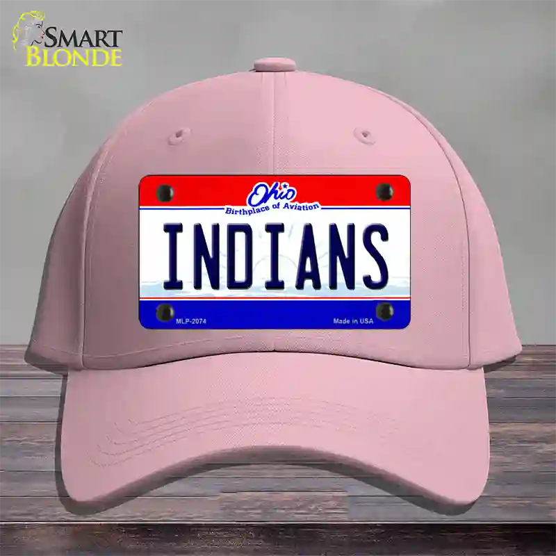 Indians Ohio State Novelty License Plate Hat Cotton / Pink