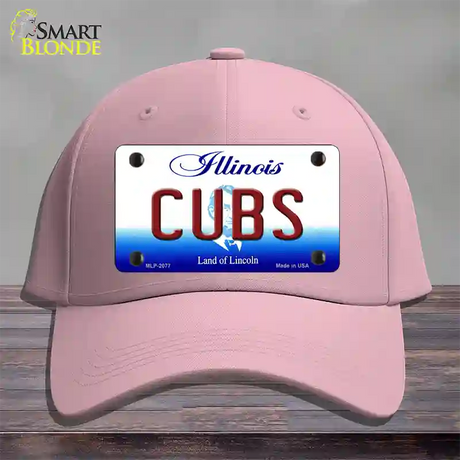 Cubs Chicago Illinois State Novelty License Plate Hat Cotton / Pink