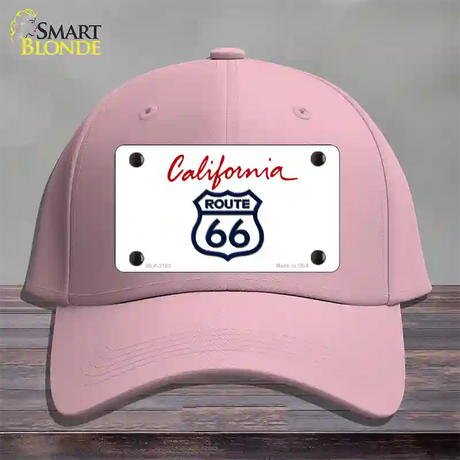 Route 66 Shield California Novelty License Plate Hat Cotton / Pink