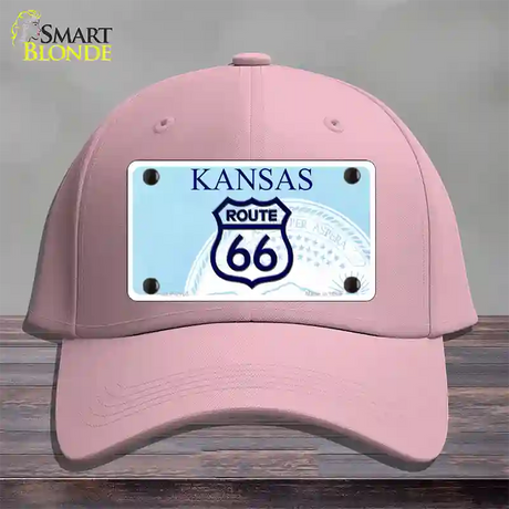 Route 66 Shield Kansas Novelty License Plate Hat Cotton / Pink