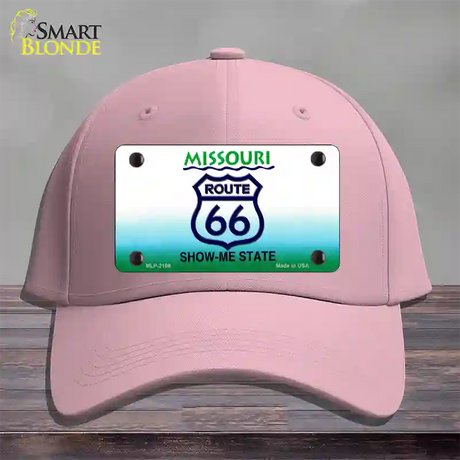 Route 66 Shield Missouri Novelty License Plate Hat Cotton / Pink