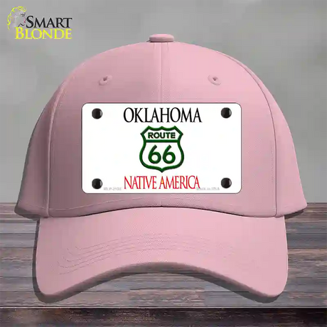 Route 66 Shield Oklahoma Novelty License Plate Hat Cotton / Pink