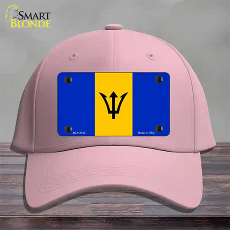 Barbados Flag Novelty License Plate Hat Cotton / Pink