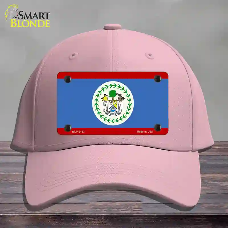 Belize Flag Novelty License Plate Hat Cotton / Pink