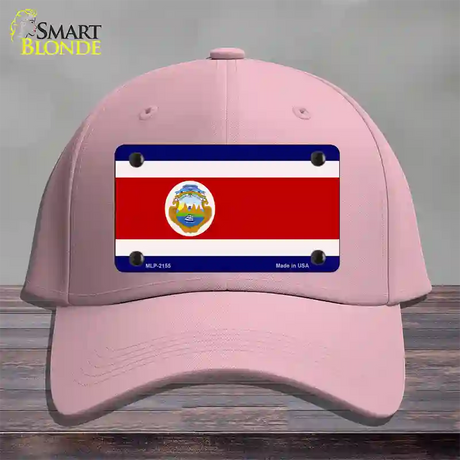 Costa Rica Flag Novelty License Plate Hat Cotton / Pink