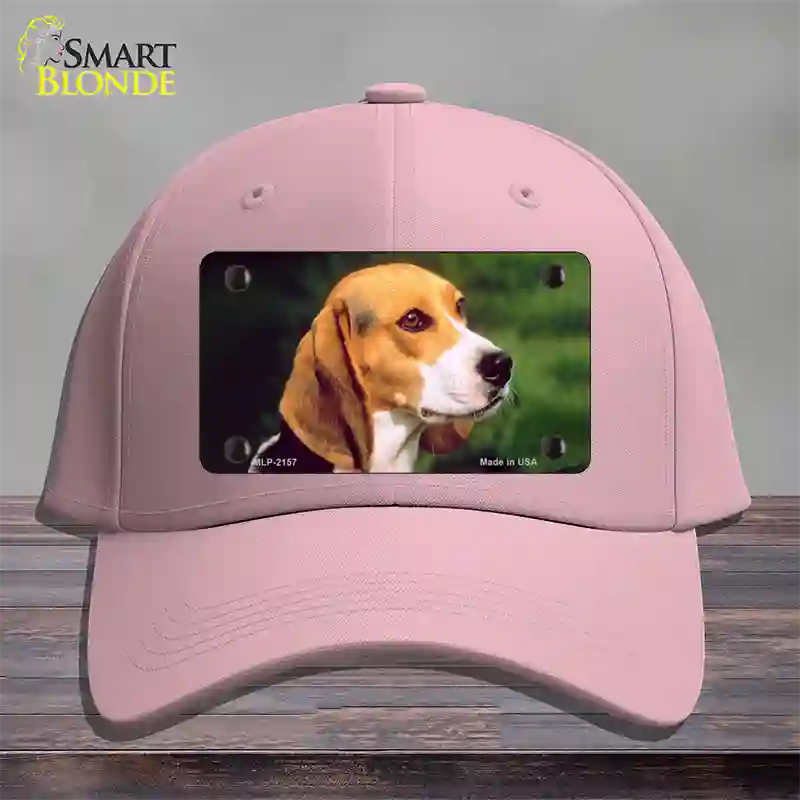 Beagle Dog Novelty License Plate Hat Cotton / Pink