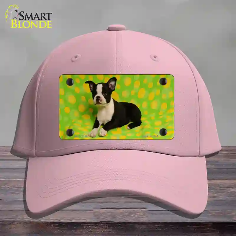 Boston Terrier Dog Novelty License Plate Hat Cotton / Pink