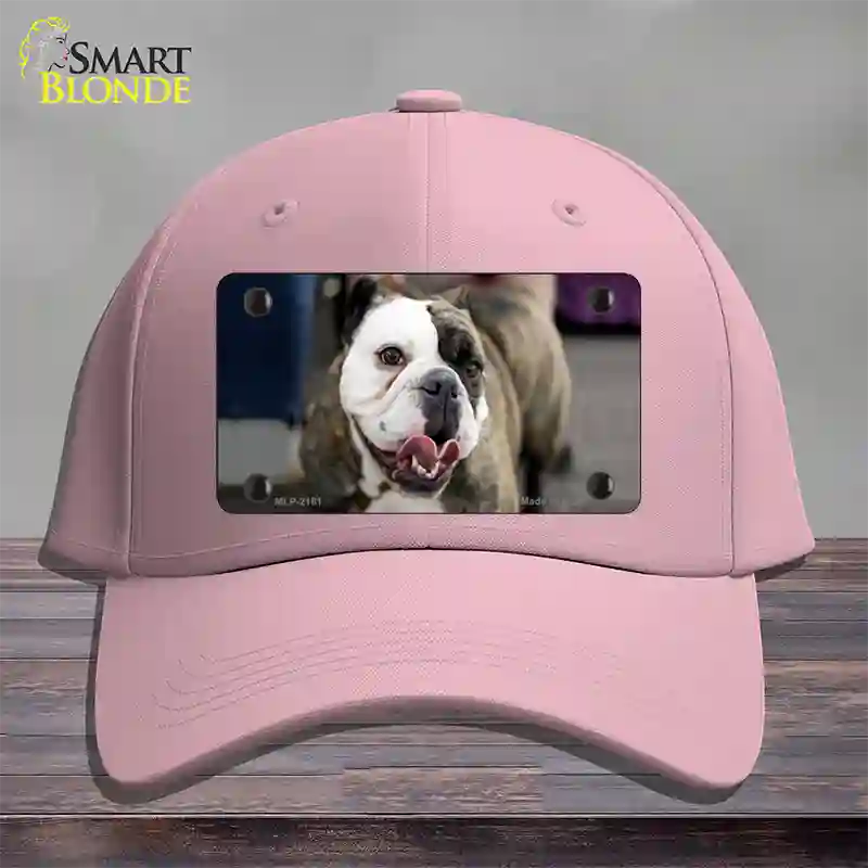 Bulldog Dog Novelty License Plate Hat Cotton / Pink