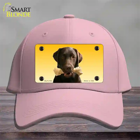 Chocolate Labrador Retriever Dog Novelty License Plate Hat Cotton / Pink