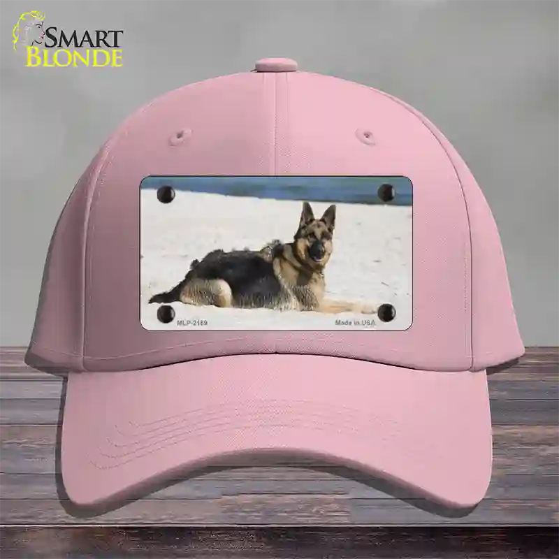 German Shepherd Dog Novelty License Plate Hat Cotton / Pink