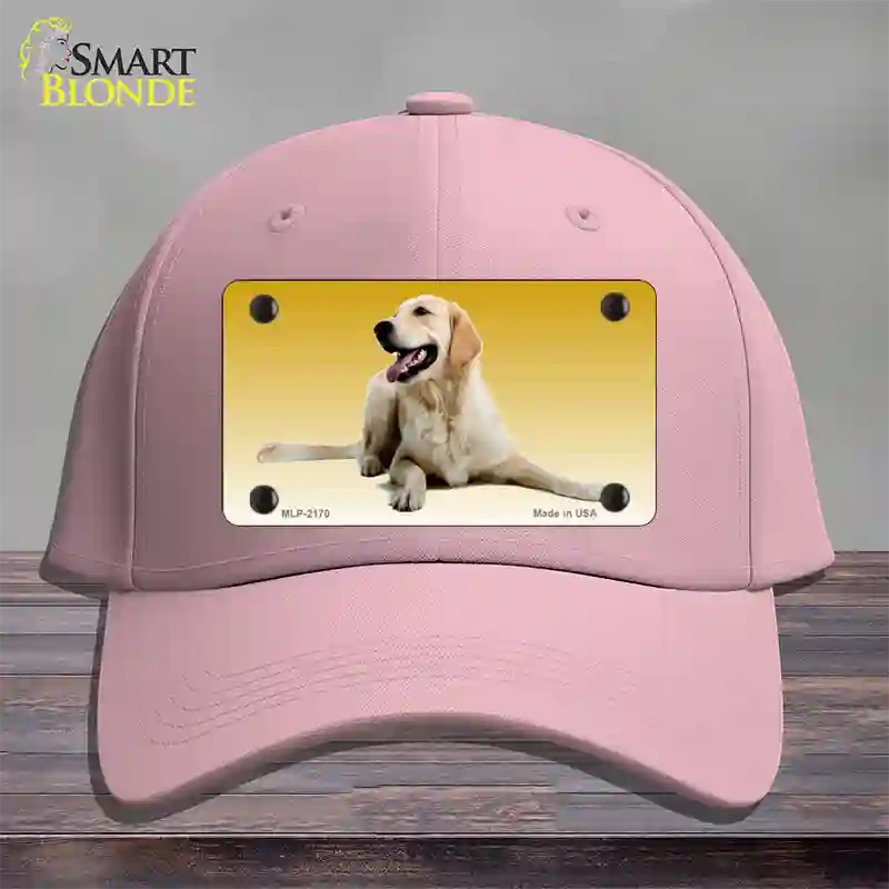 Golden Retriever Dog Novelty License Plate Hat Cotton / Pink