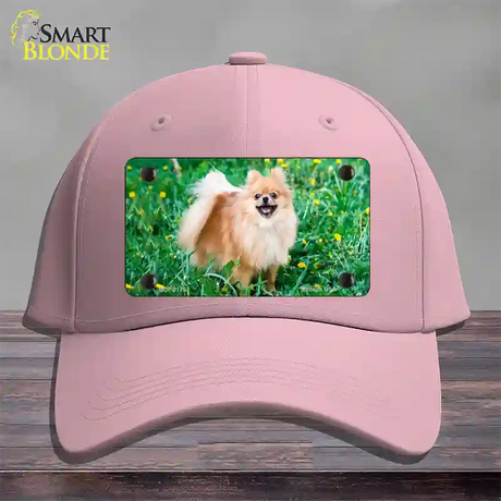 Pomeranian Dog Novelty License Plate Hat Cotton / Pink