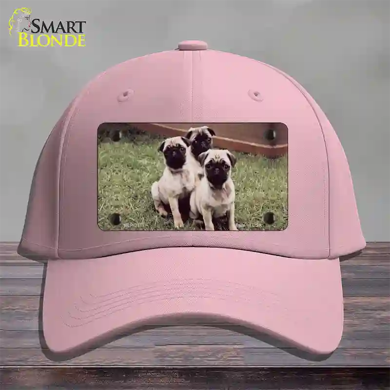 Pug Dog Novelty License Plate Hat Cotton / Pink