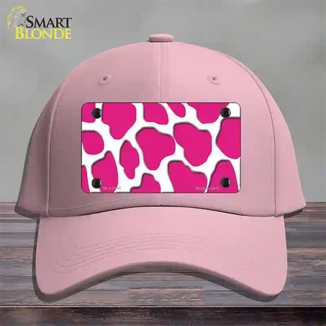 Pink White Giraffe Novelty License Plate Hat Cotton / Pink