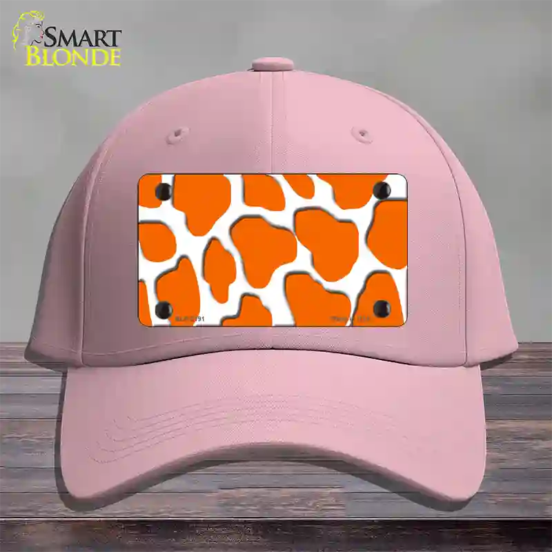 Orange White Giraffe Novelty License Plate Hat Cotton / Pink