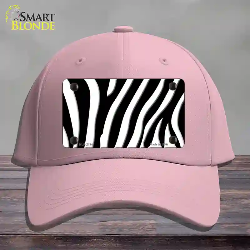 Black White Zebra Novelty License Plate Hat Cotton / Pink