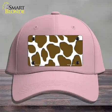 Brown White Giraffe Novelty License Plate Hat Cotton / Pink