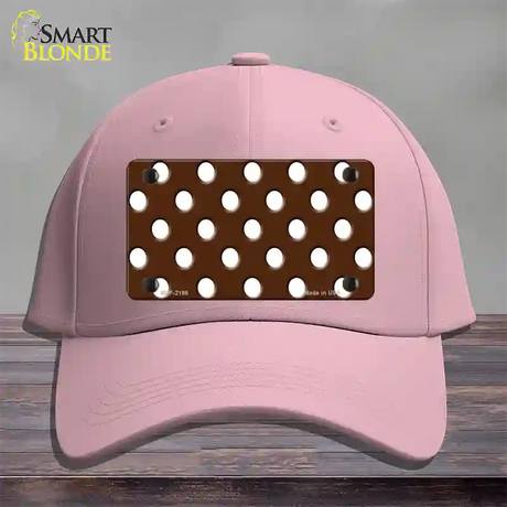 White Brown Polka DotsNovelty License Plate Hat Cotton / Pink