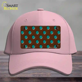 Teal Polka Dots Brown Novelty License Plate Hat Cotton / Pink