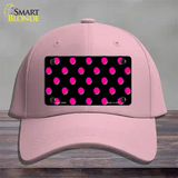 Hot Pink Polka Dots Black Novelty License Plate Hat Cotton / Pink