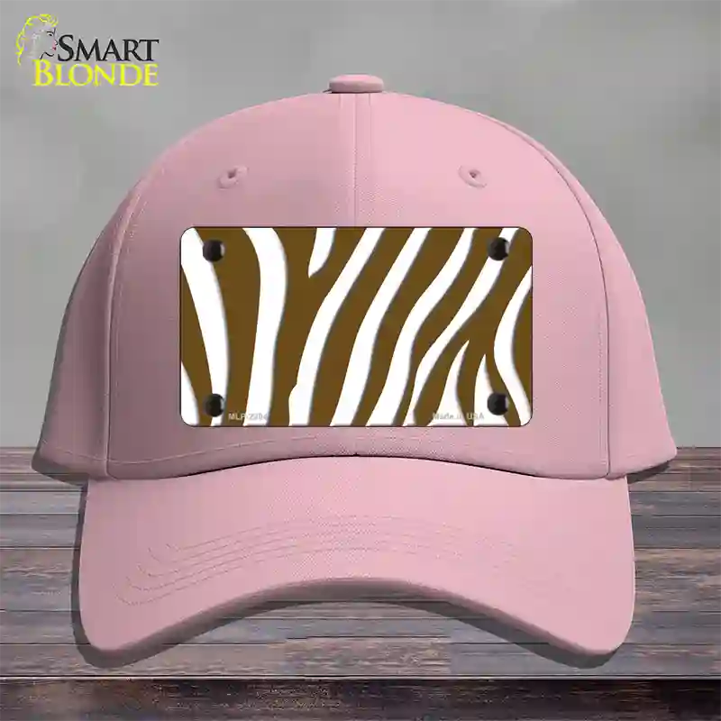 Brown White Zebra Novelty License Plate Hat Cotton / Pink