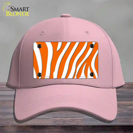 Orange White Zebra Novelty License Plate Hat Cotton / Pink