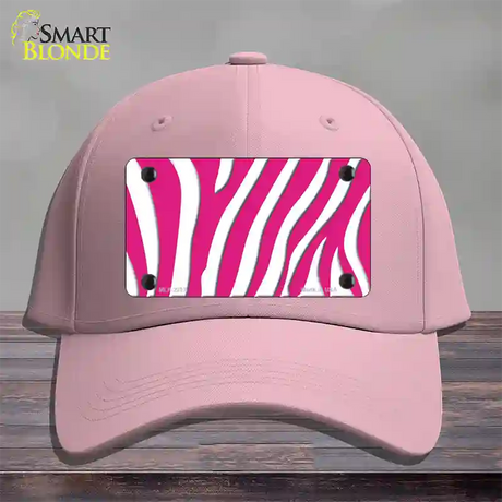 Hot Pink White Zebra Novelty License Plate Hat Cotton / Pink