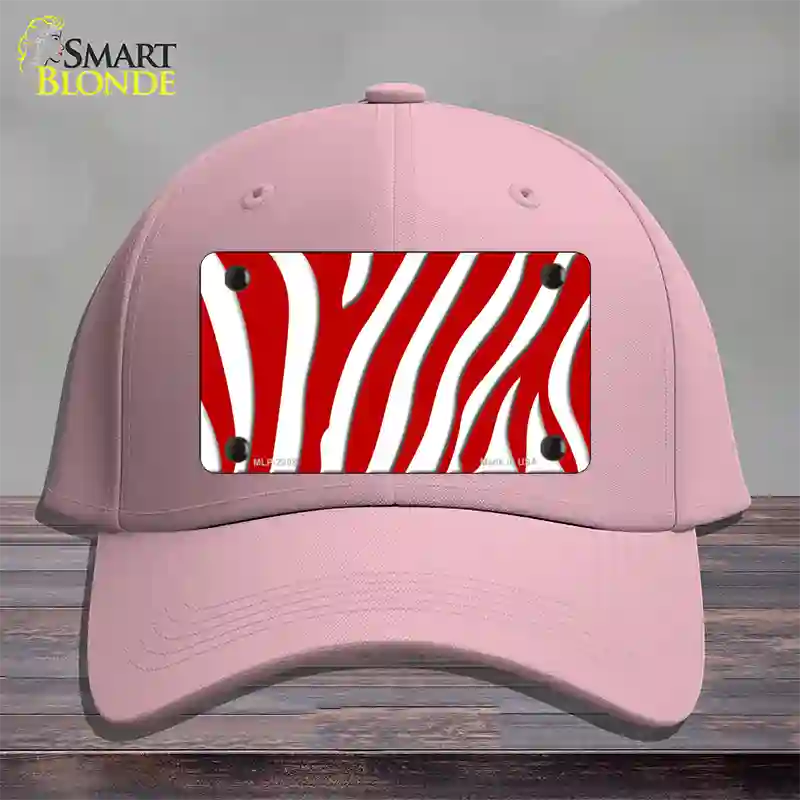 Red White Zebra Novelty License Plate Hat Cotton / Pink