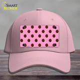 Chocolate Brown Polka Dots Pink Novelty License Plate Hat Cotton / Pink