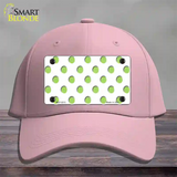 Lime Green Polka Dots White Novelty License Plate Hat Cotton / Pink