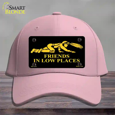 Miners Friends In Low Places Novelty License Plate Hat Cotton / Pink