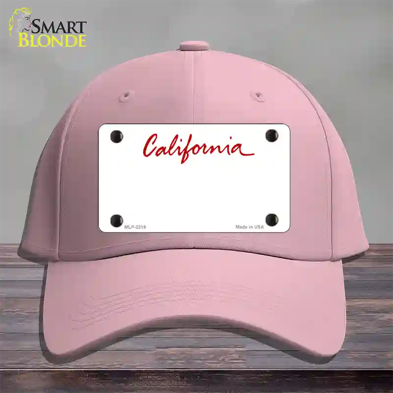 California State Blank Novelty License Plate Hat Cotton / Pink