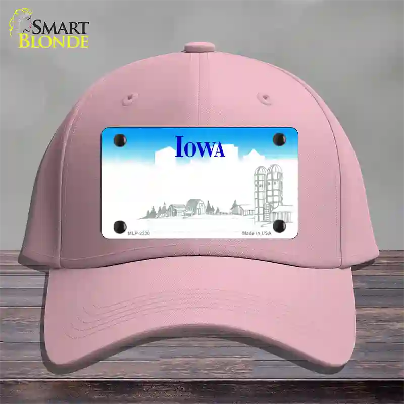 Iowa State Blank Novelty License Plate Hat Cotton / Pink