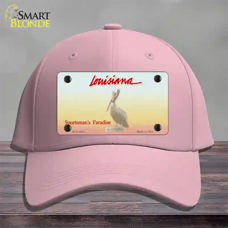 Louisiana State Blank Novelty License Plate Hat Cotton / Pink