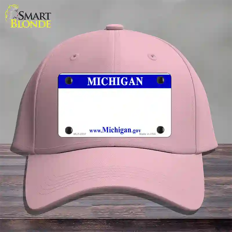 Michigan State Blank Novelty License Plate Hat Cotton / Pink